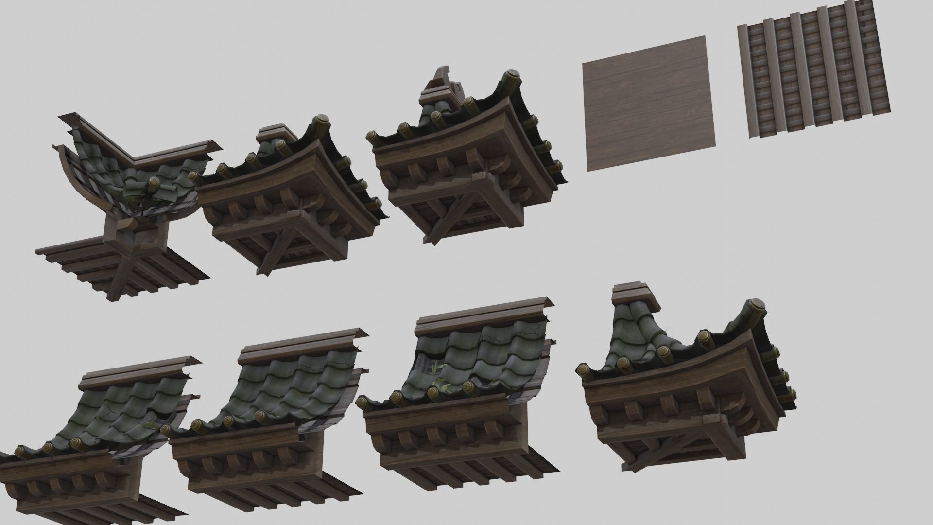 Low Poly Modular Japanese House With PBR Materials Low-poly 3D model_11
