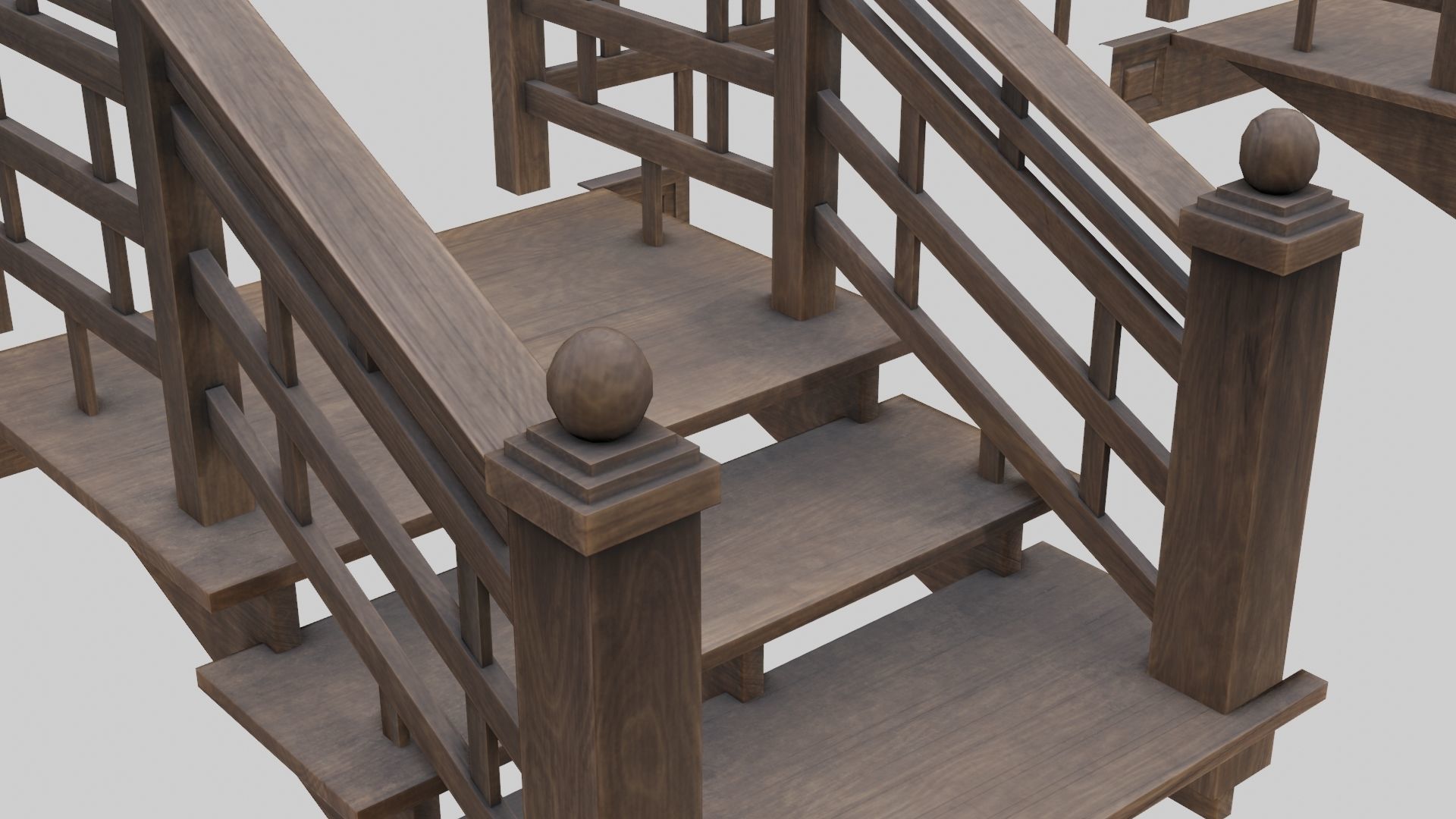 Low Poly Modular Japanese House With PBR Materials Low-poly 3D model_19