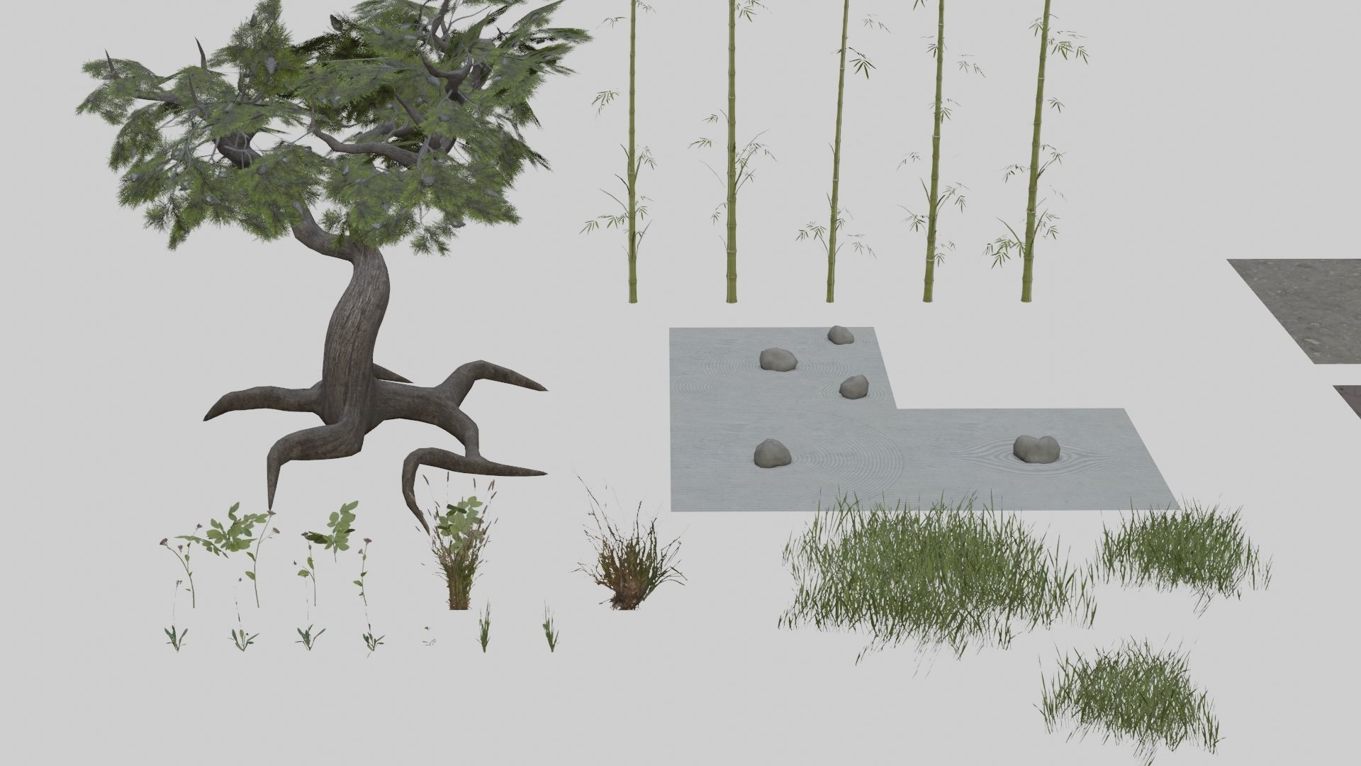 Low Poly Modular Japanese House With PBR Materials Low-poly 3D model_47