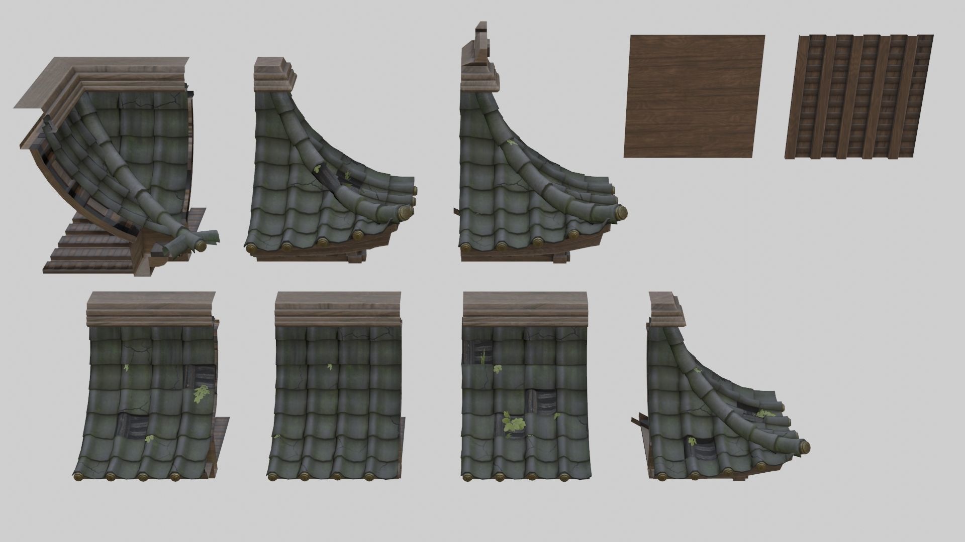 Low Poly Modular Japanese House With PBR Materials Low-poly 3D model_10