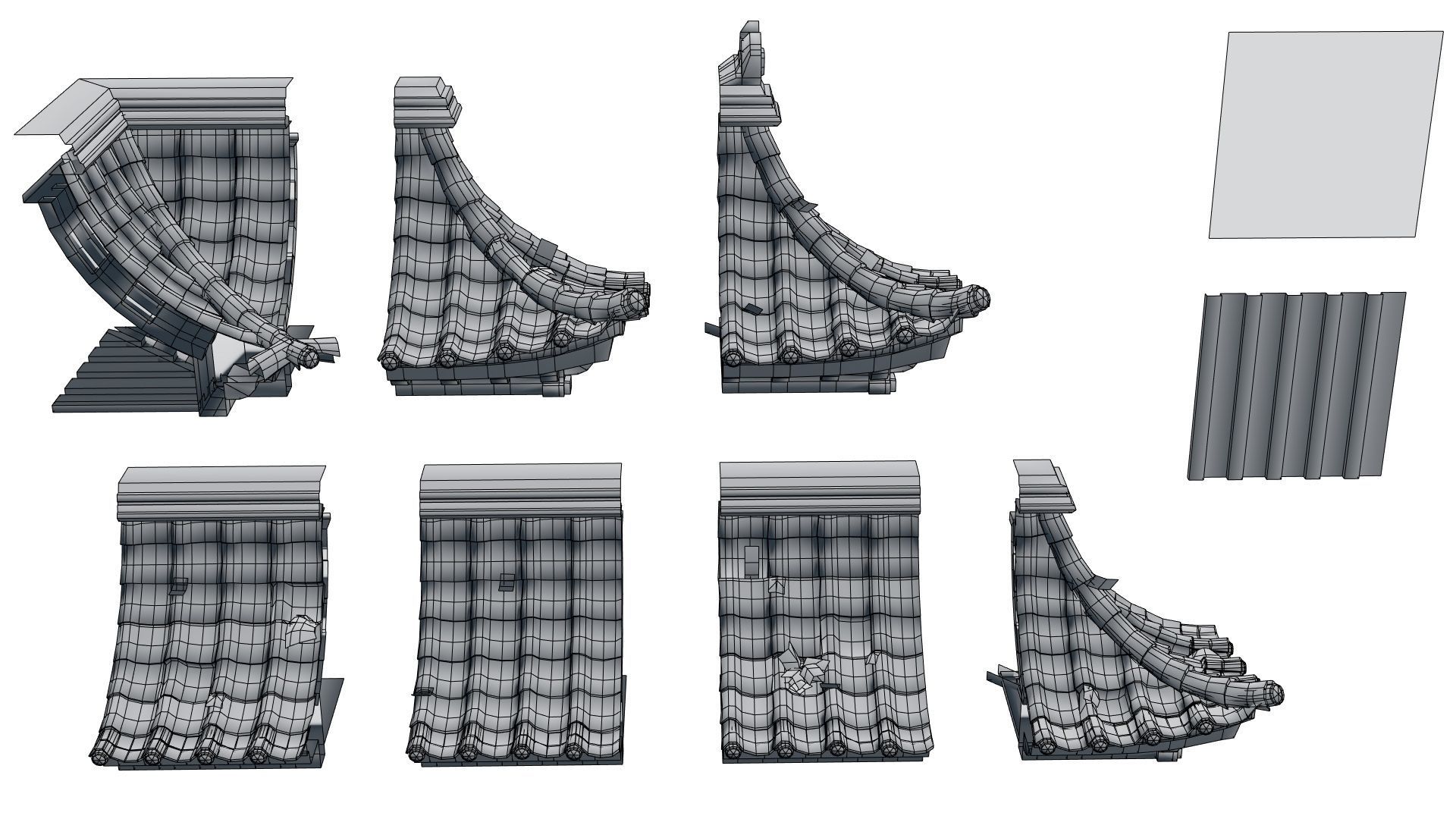 Low Poly Modular Japanese House With PBR Materials Low-poly 3D model_83