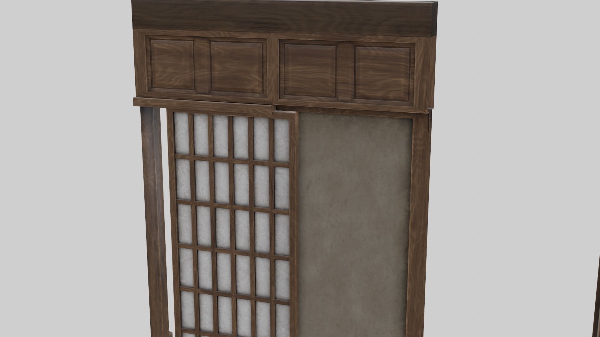 Low Poly Modular Japanese House With PBR Materials Low-poly 3D model_9