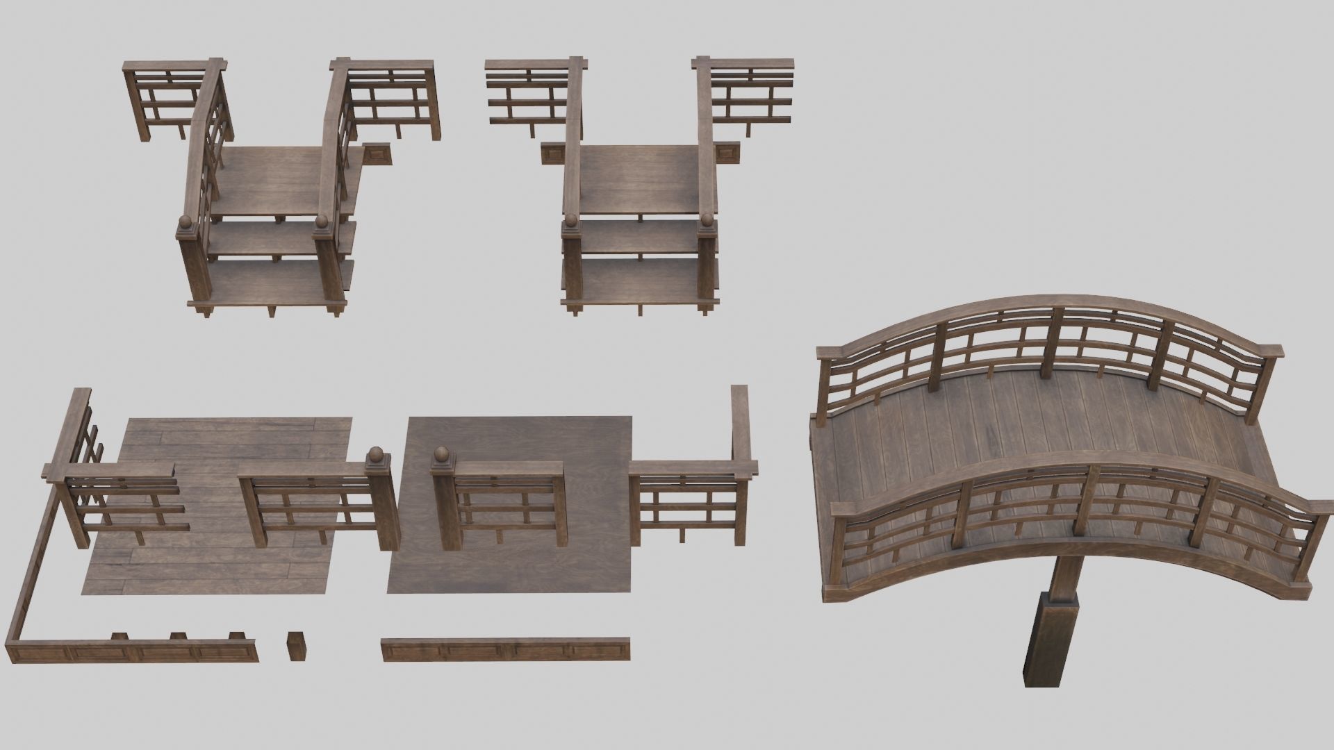 Low Poly Modular Japanese House With PBR Materials Low-poly 3D model_18
