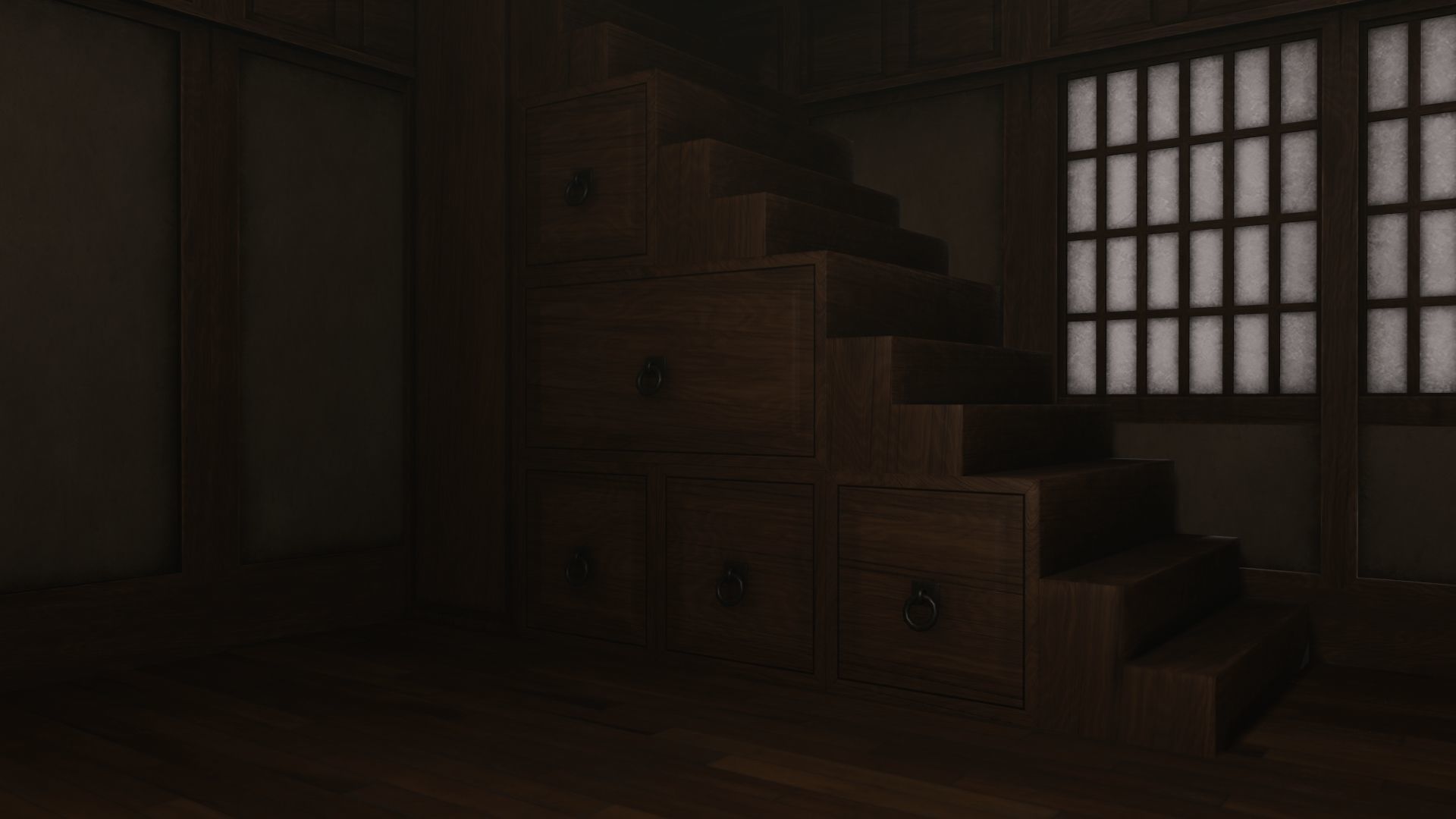Low Poly Modular Japanese House With PBR Materials Low-poly 3D model_69