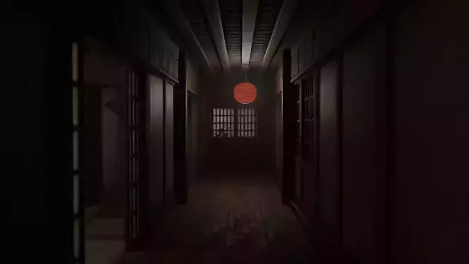 Low Poly Modular Japanese House With PBR Materials Low-poly 3D model