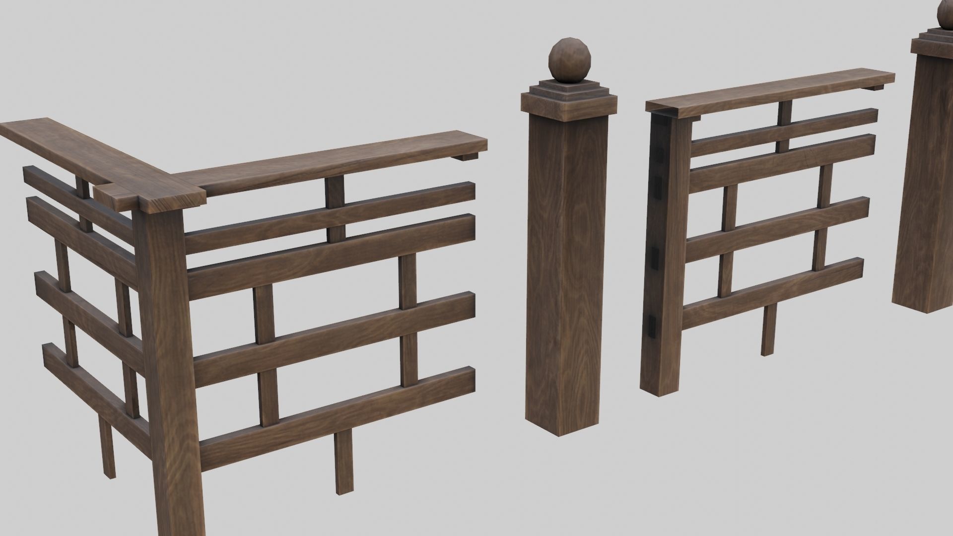 Low Poly Modular Japanese House With PBR Materials Low-poly 3D model_23