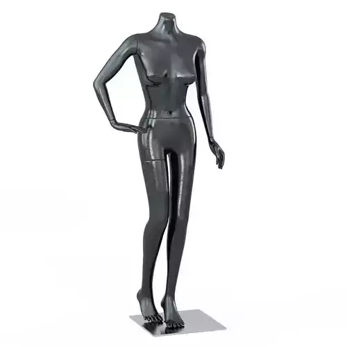 Female Black Mannequin In A Standing Pose 62 3D model