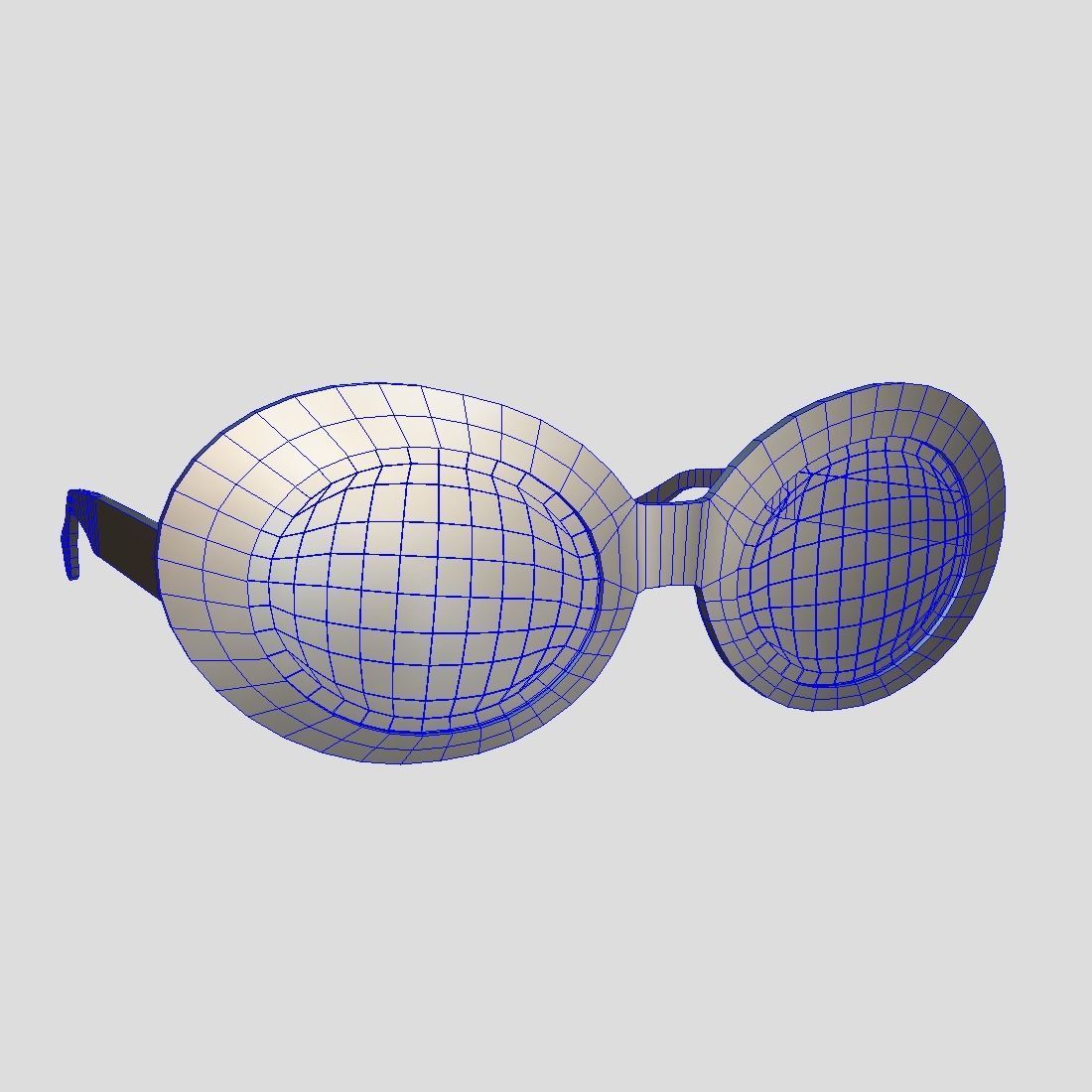 Sunglasses round Low-poly 3D model_1