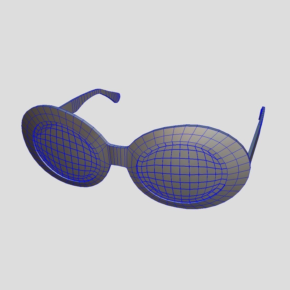 Sunglasses round Low-poly 3D model_5
