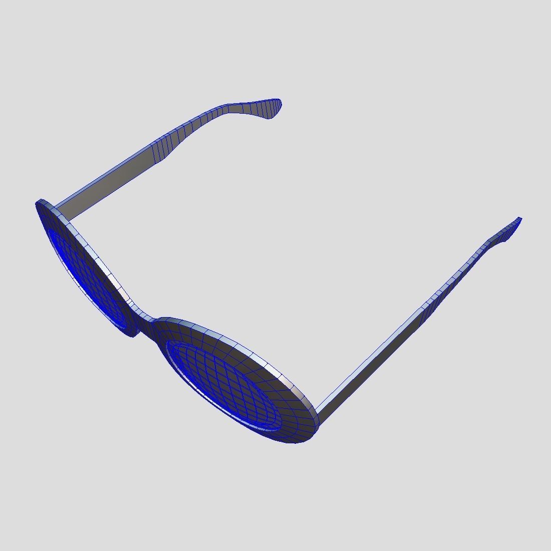 Sunglasses round Low-poly 3D model_7