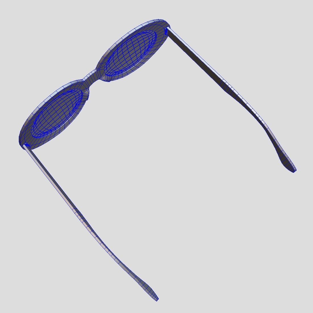 Sunglasses round Low-poly 3D model_9