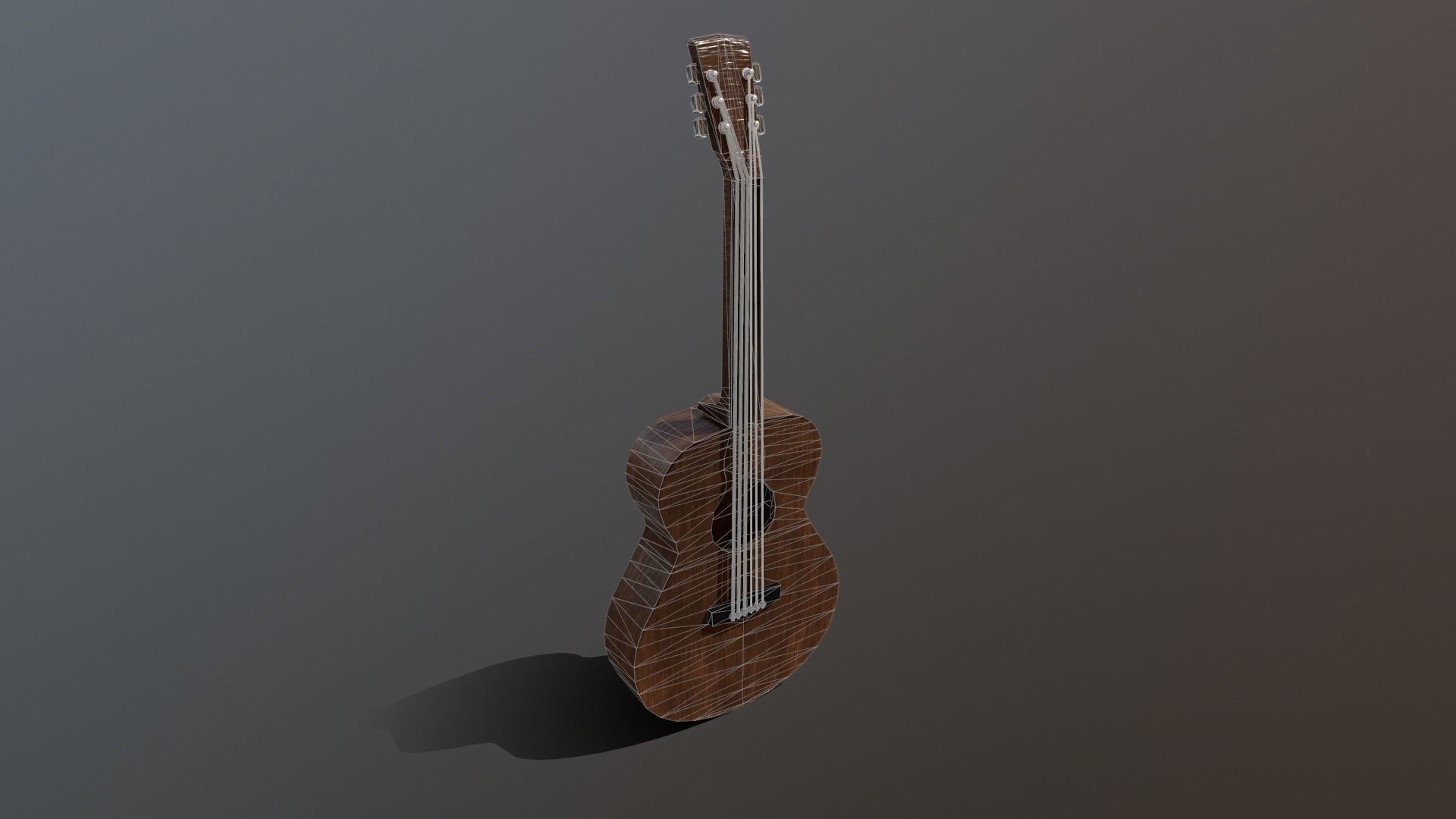 Guitar Model acoustic Low-poly 3D model_5
