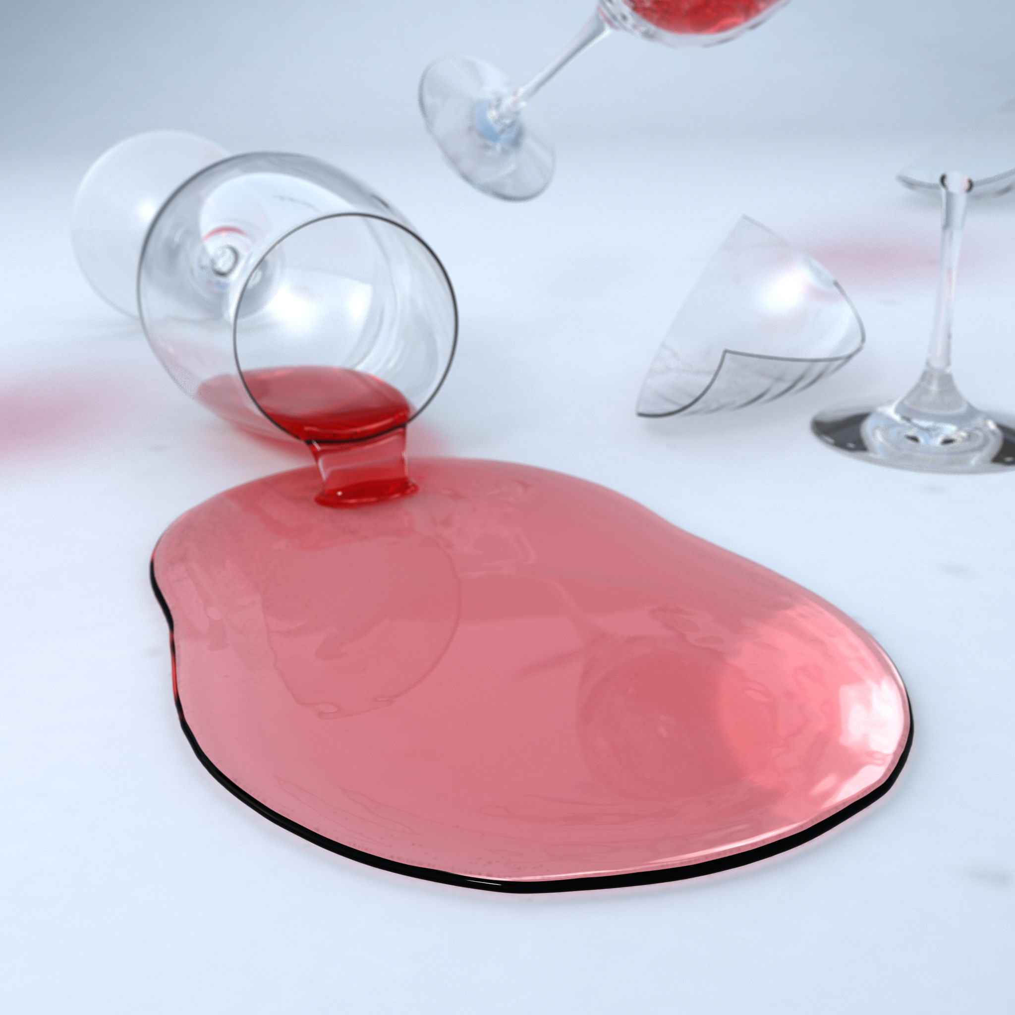 Wine glass mishaps 3D model_2