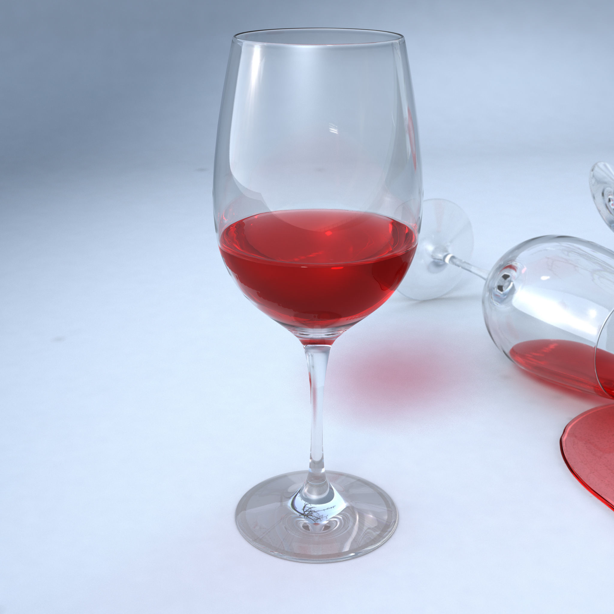 Wine glass mishaps 3D model_3