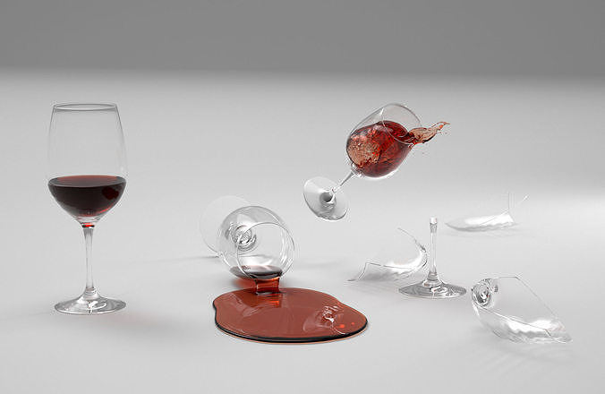 Wine glass mishaps 3D model