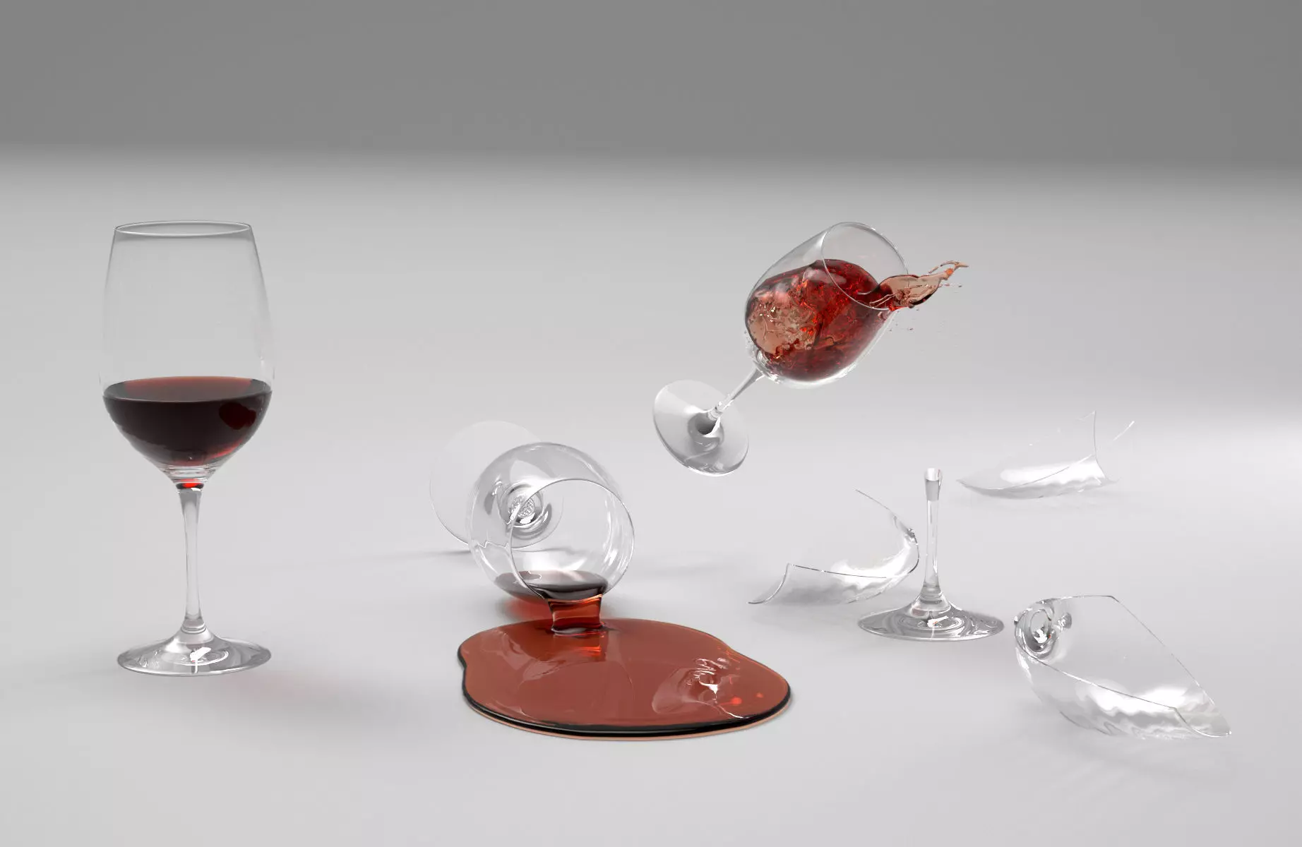 Wine glass mishaps 3D model_0