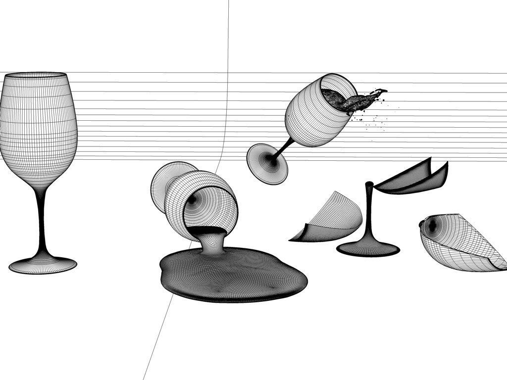 Wine glass mishaps 3D model_4