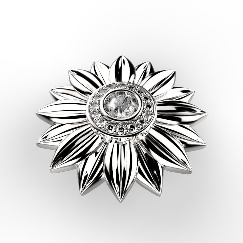 Flower Pendant 3D print model_3