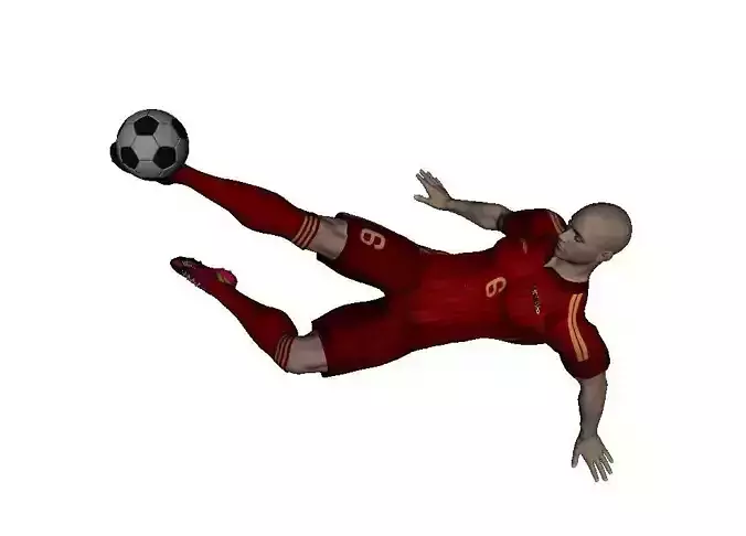 Human Football double kick 3D model