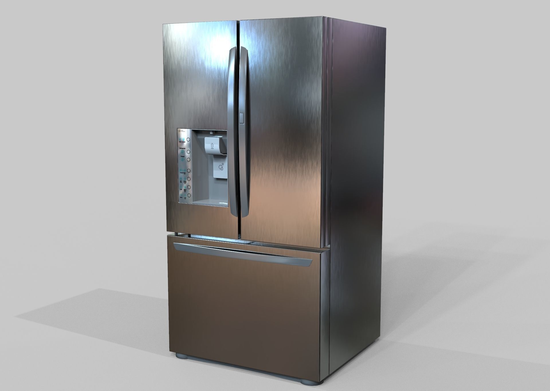 Fridge LG Low-poly 3D model_2