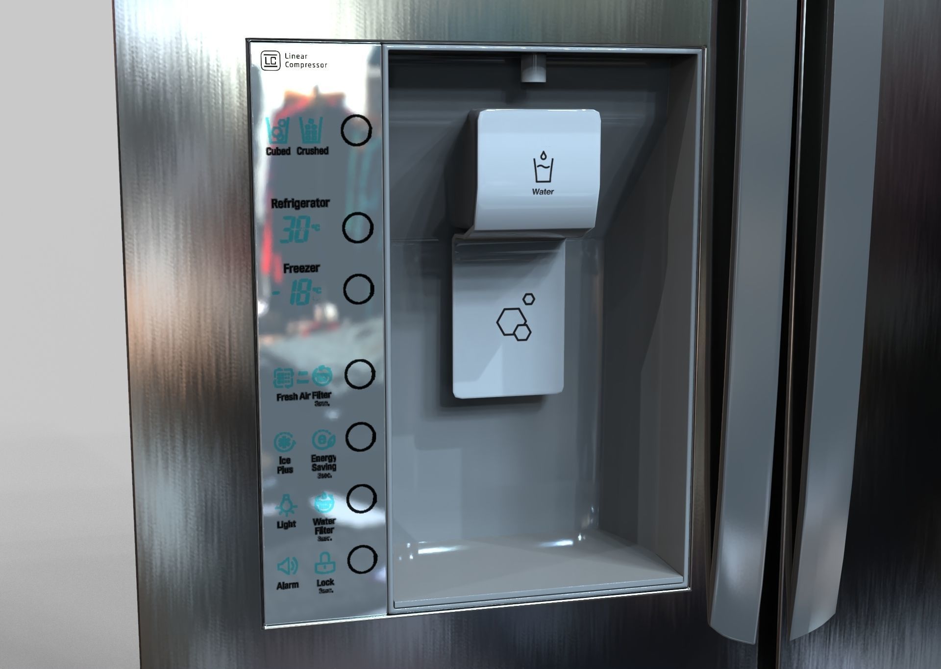 Fridge LG Low-poly 3D model_4