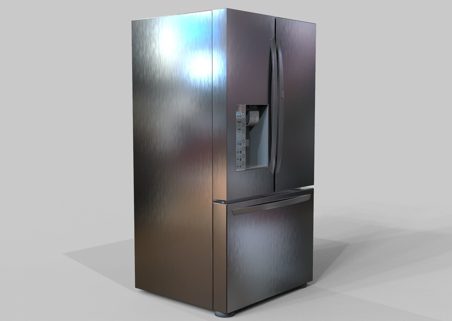 Fridge LG Low-poly 3D model_3