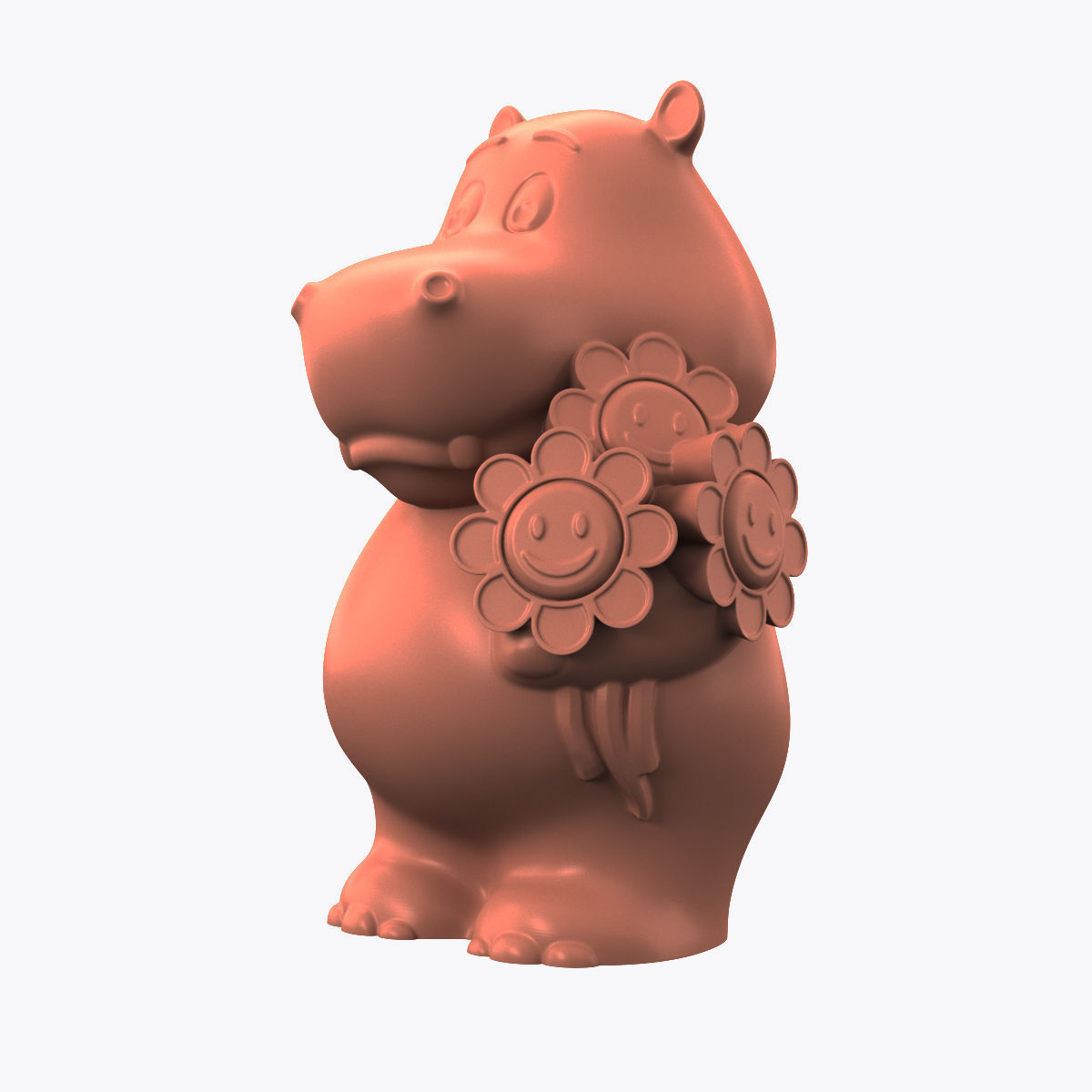 hippopotamus bear 3D print model_3