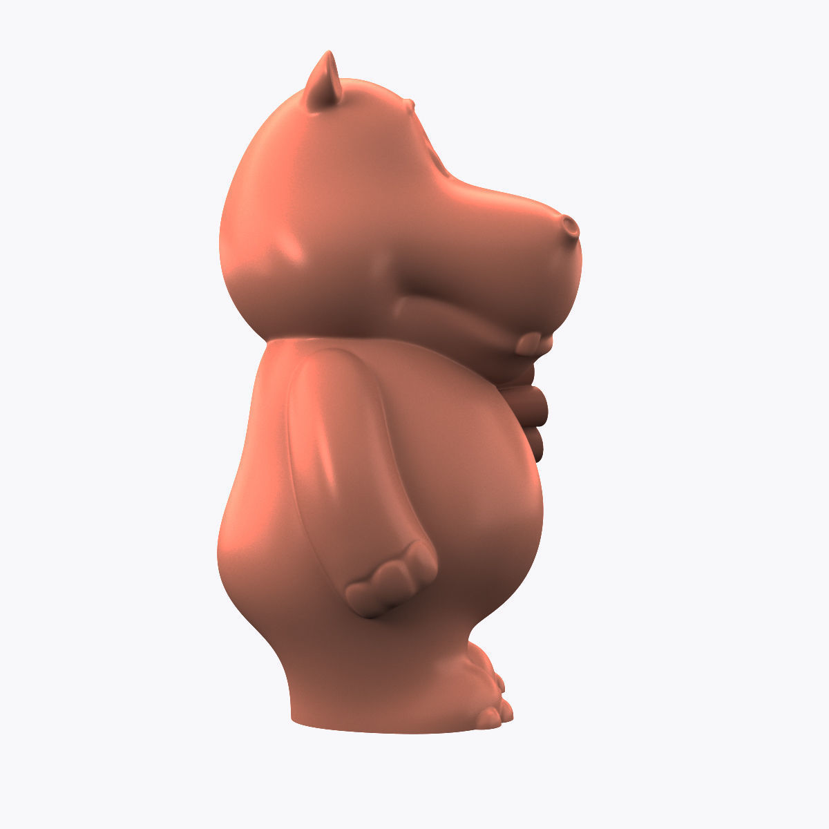 hippopotamus bear 3D print model_7