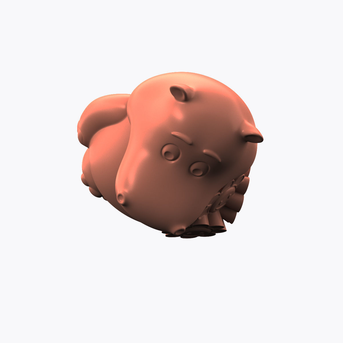 hippopotamus bear 3D print model_2