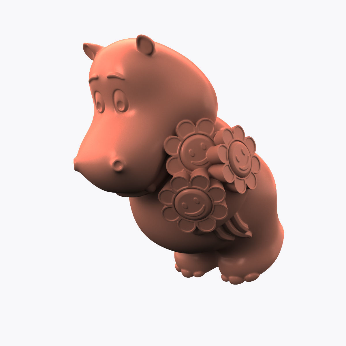 hippopotamus bear 3D print model_10