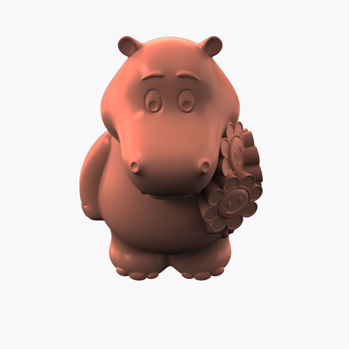 hippopotamus bear 3D print model_9
