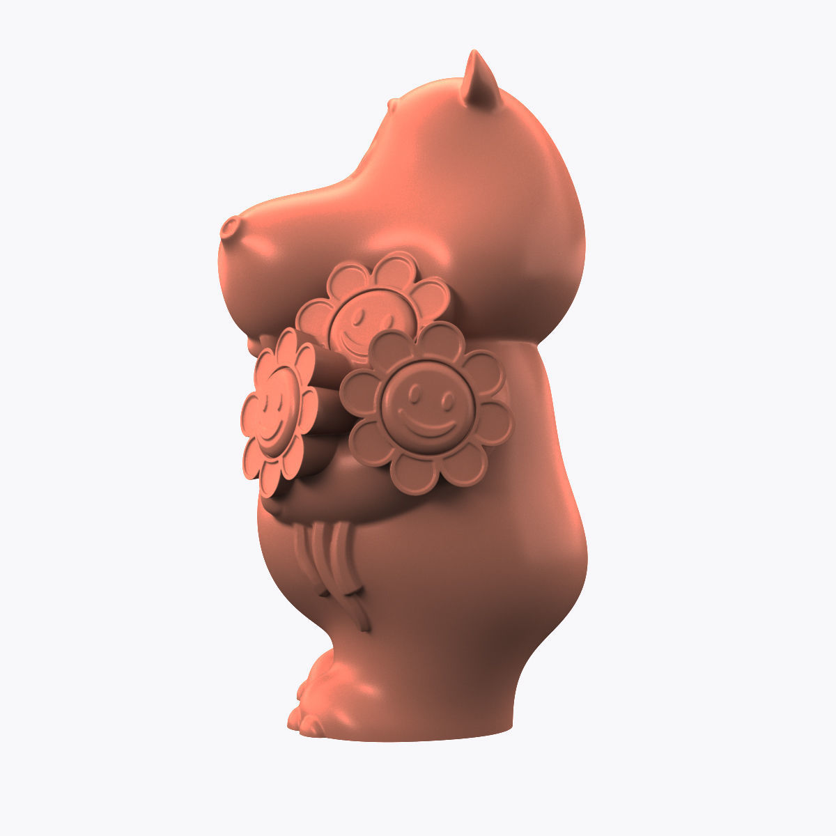 hippopotamus bear 3D print model_4