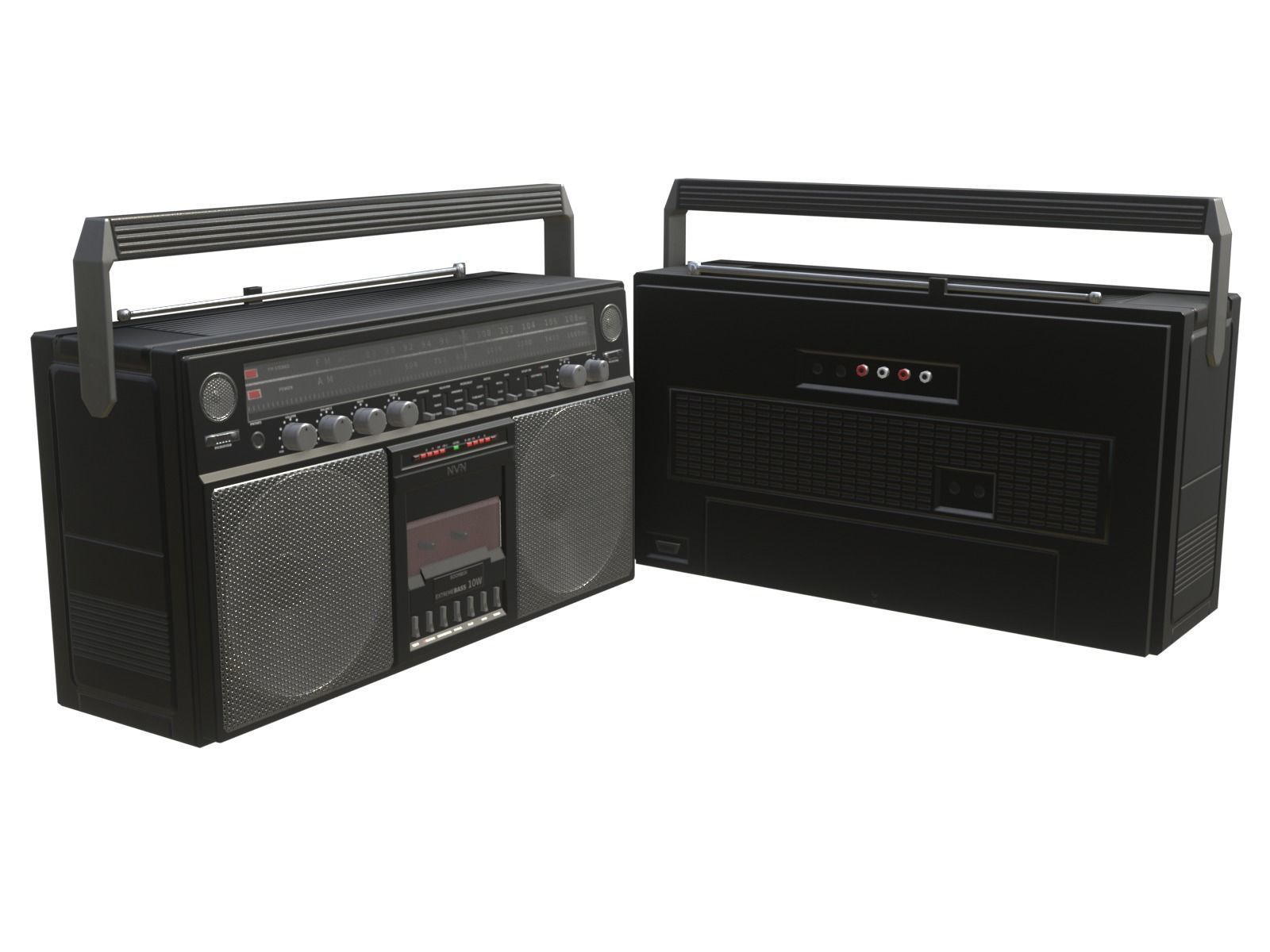 Game-ready Retro Boombox - 2 versions 3D Model Collection_42