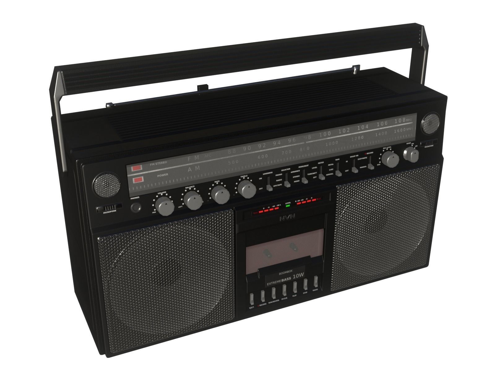 Game-ready Retro Boombox - 2 versions 3D Model Collection_33