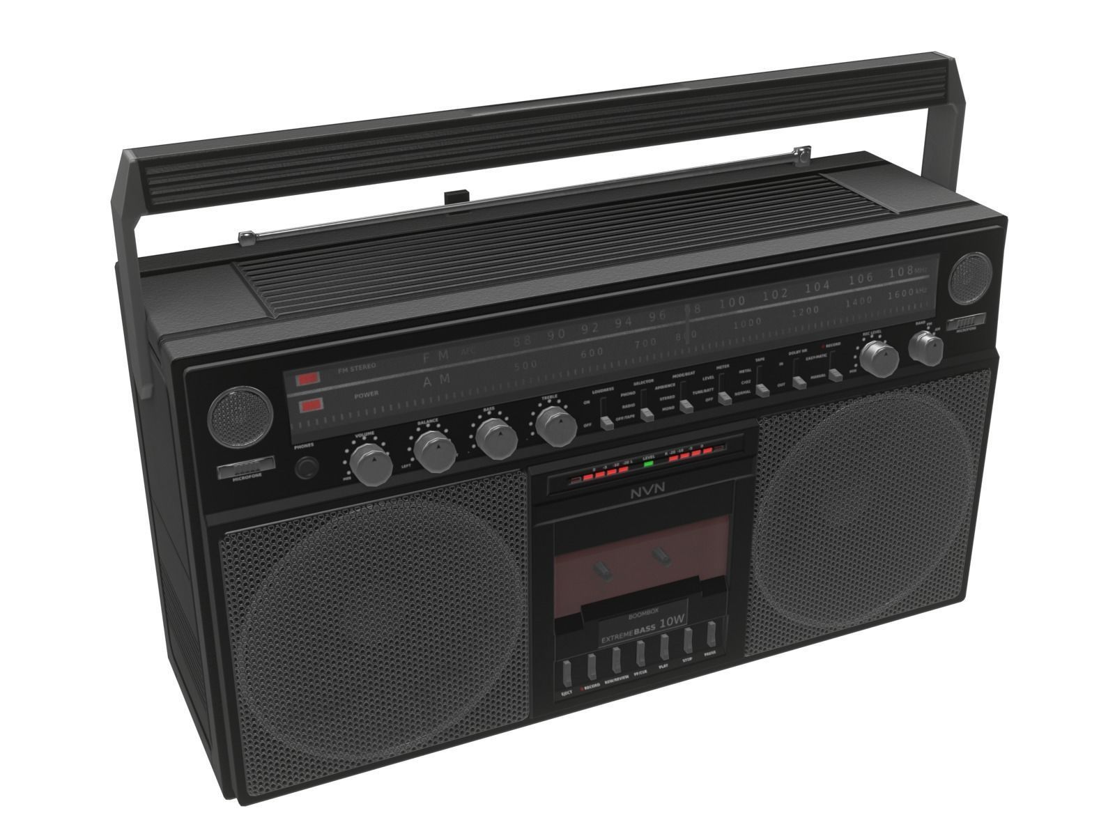 Game-ready Retro Boombox - 2 versions 3D Model Collection_29