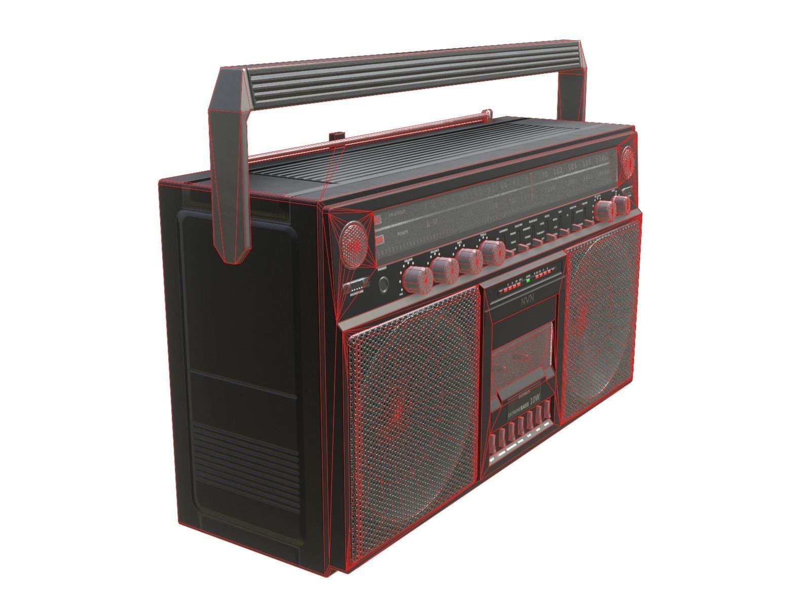 Game-ready Retro Boombox - 2 versions 3D Model Collection_25