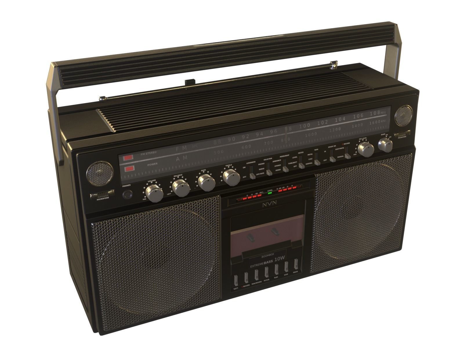 Game-ready Retro Boombox - 2 versions 3D Model Collection_32