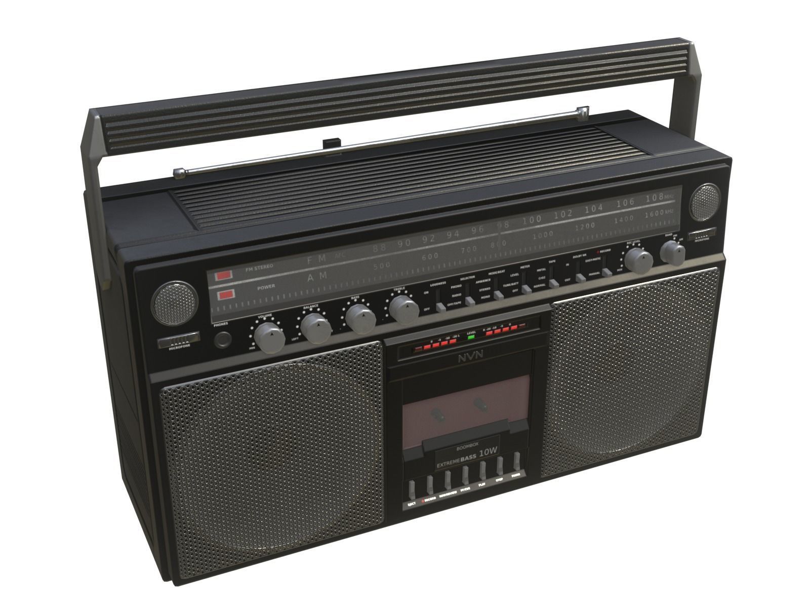 Game-ready Retro Boombox - 2 versions 3D Model Collection_30