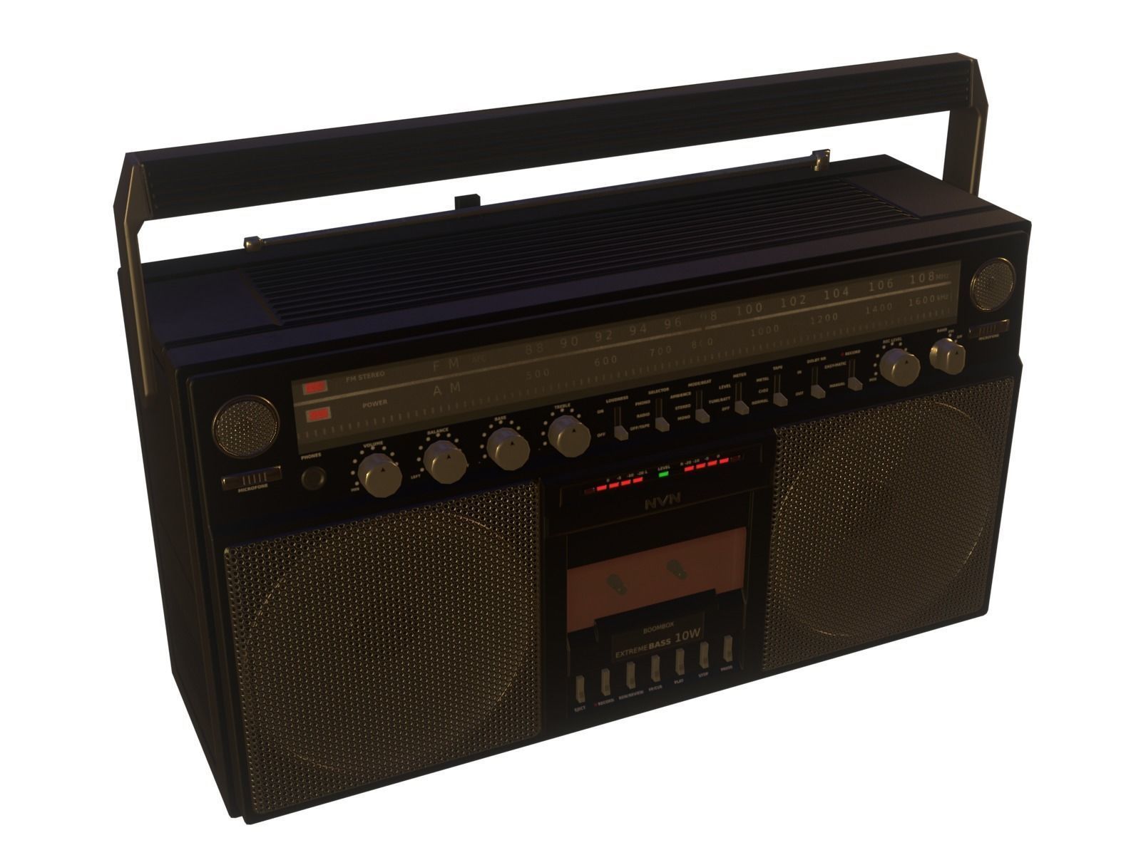 Game-ready Retro Boombox - 2 versions 3D Model Collection_31