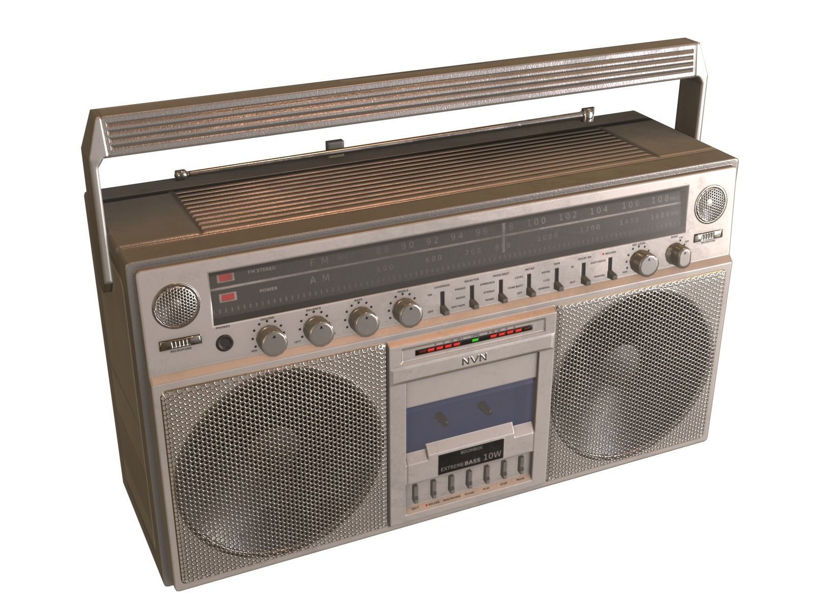 Game-ready Retro Boombox - 2 versions 3D Model Collection_40