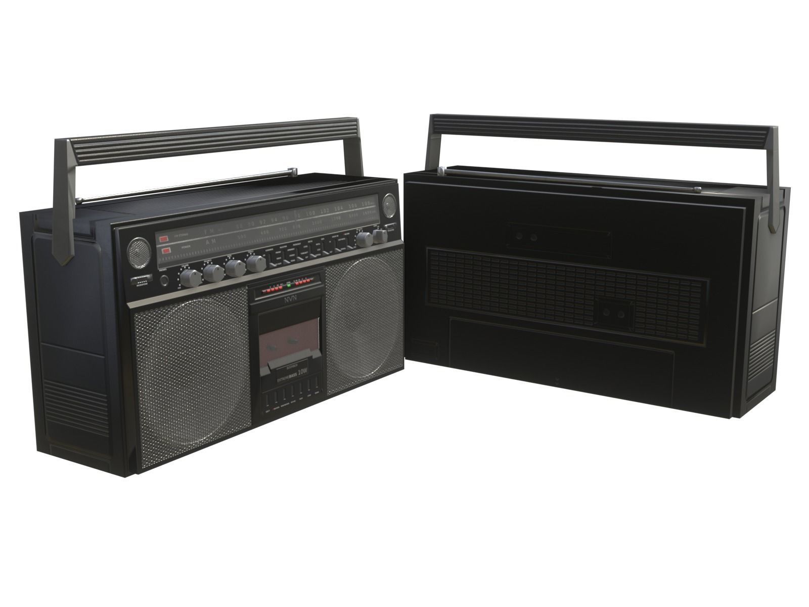 Game-ready Retro Boombox - 2 versions 3D Model Collection_44