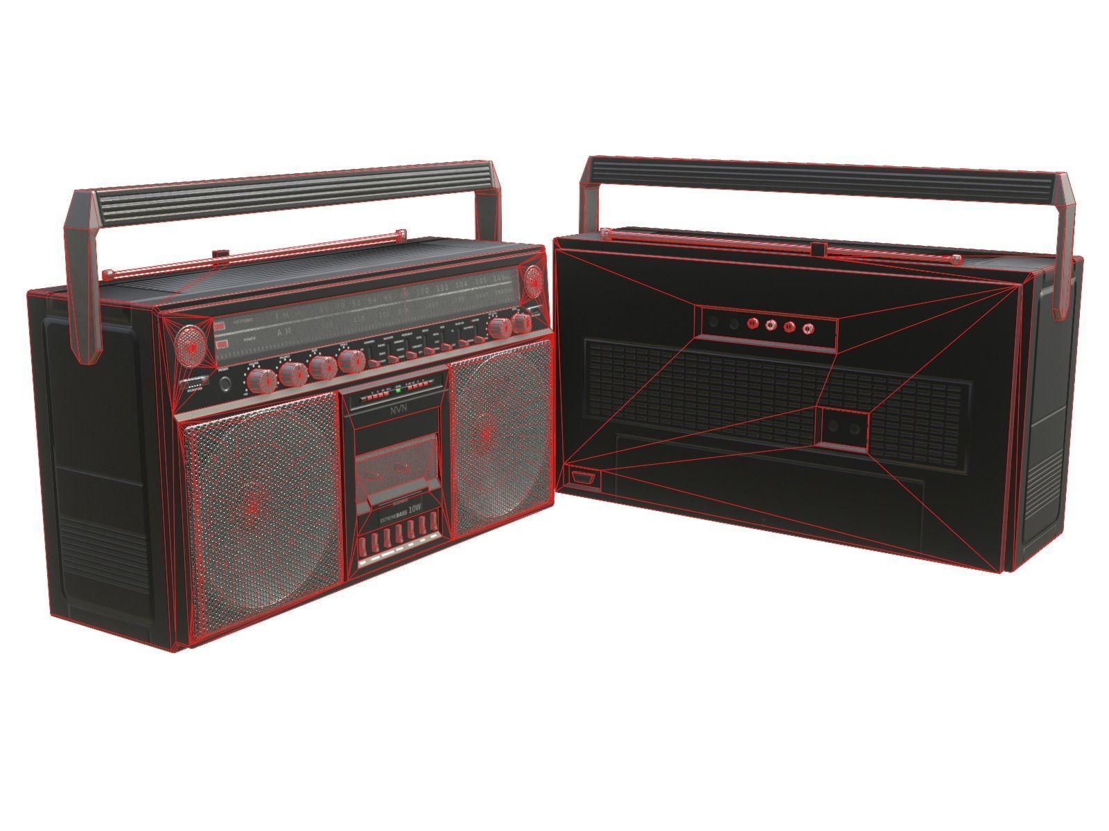 Game-ready Retro Boombox - 2 versions 3D Model Collection_45