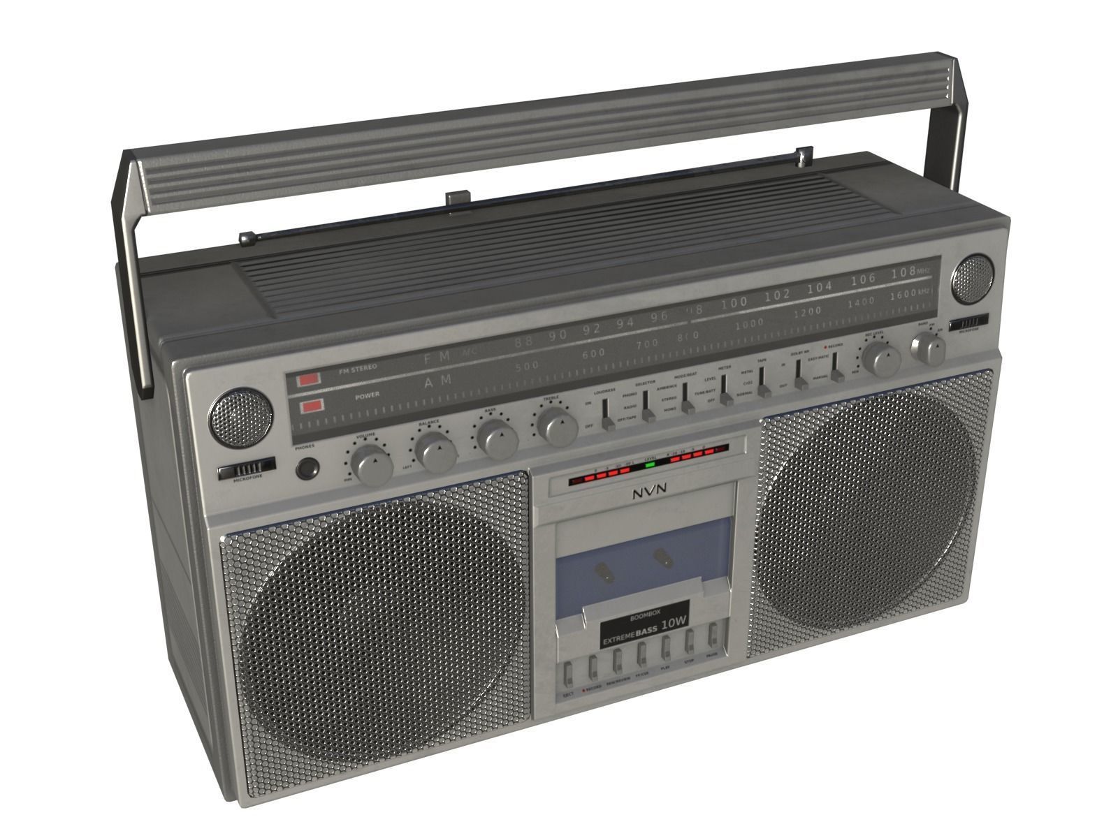 Game-ready Retro Boombox - 2 versions 3D Model Collection_36