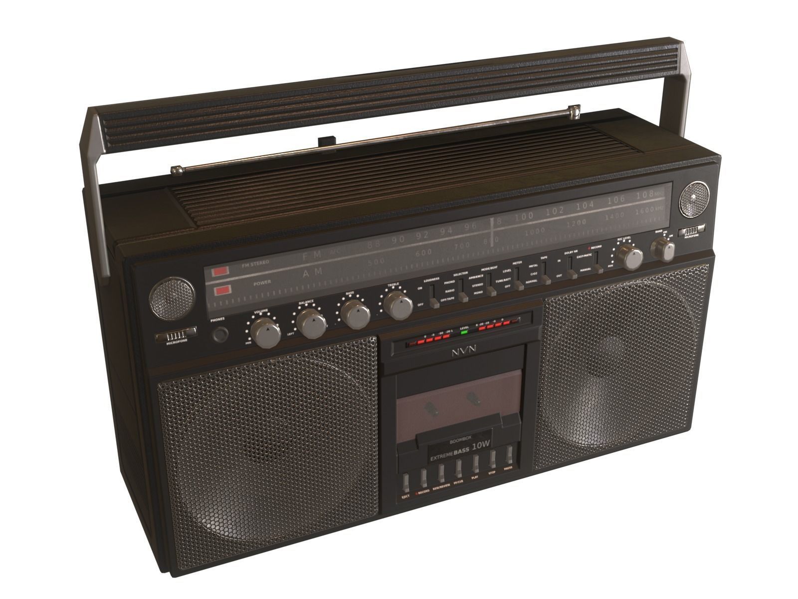 Game-ready Retro Boombox - 2 versions 3D Model Collection_34