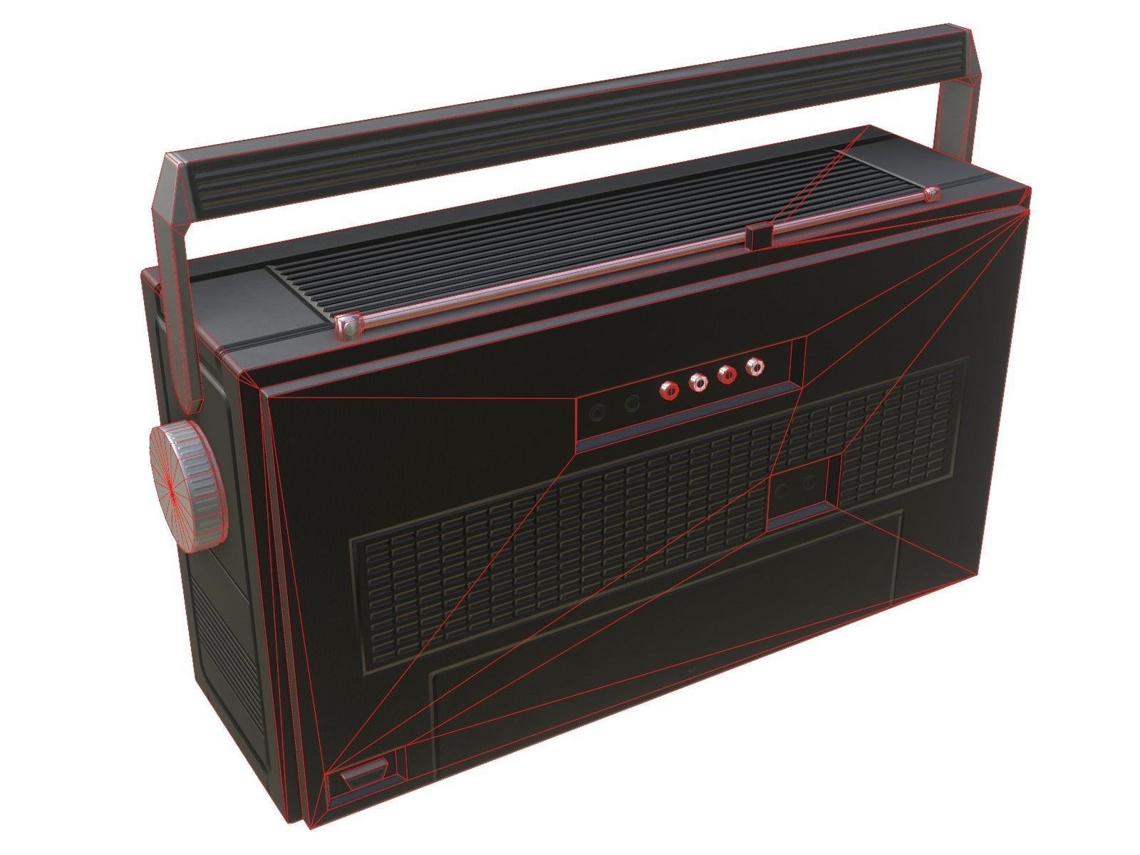 Game-ready Retro Boombox - 2 versions 3D Model Collection_27