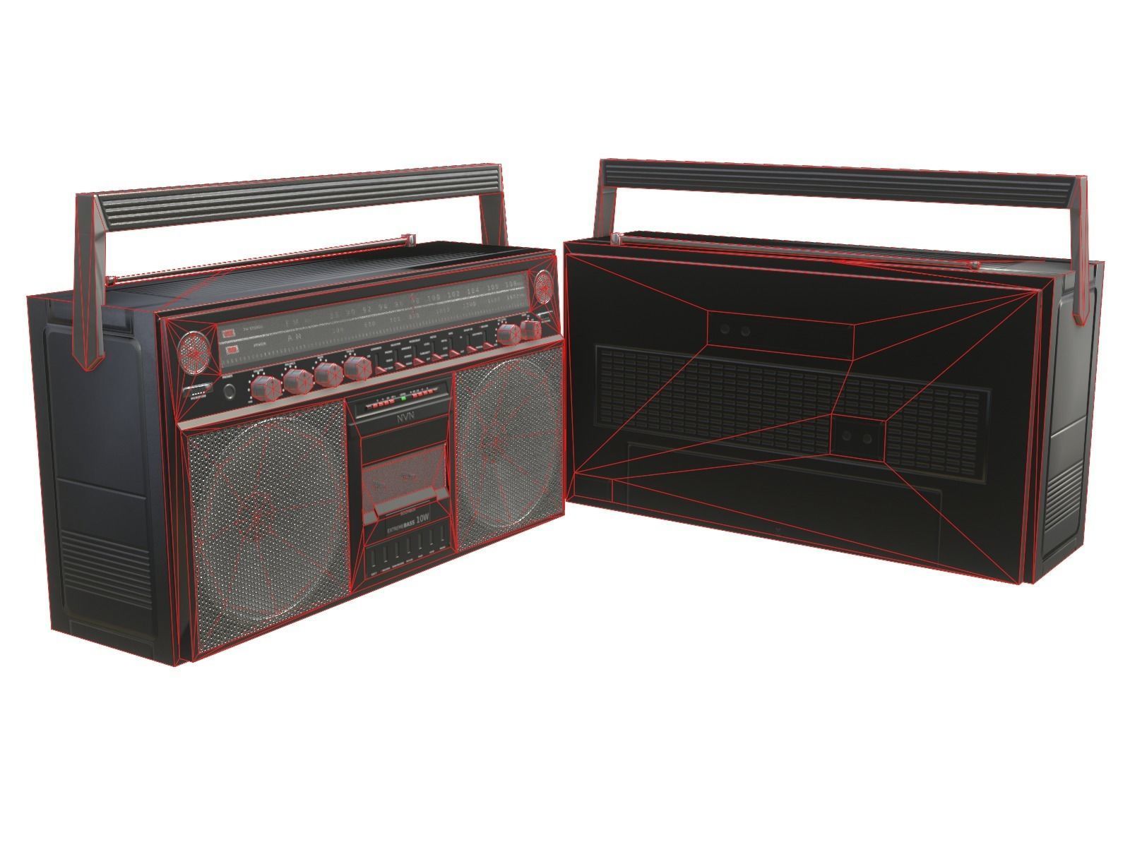 Game-ready Retro Boombox - 2 versions 3D Model Collection_48