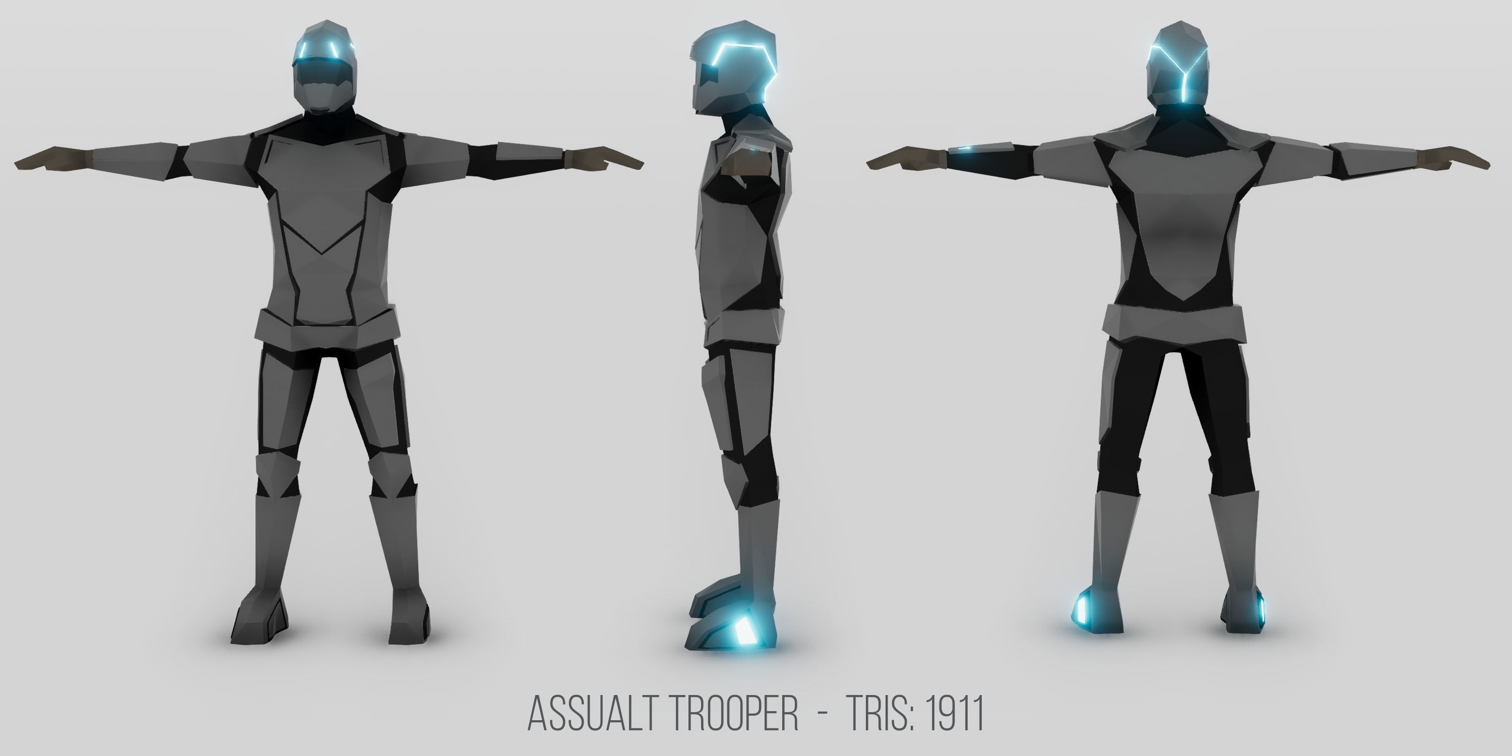 Imminence Low Poly Sci-fi Soldiers Low-poly 3D model_6