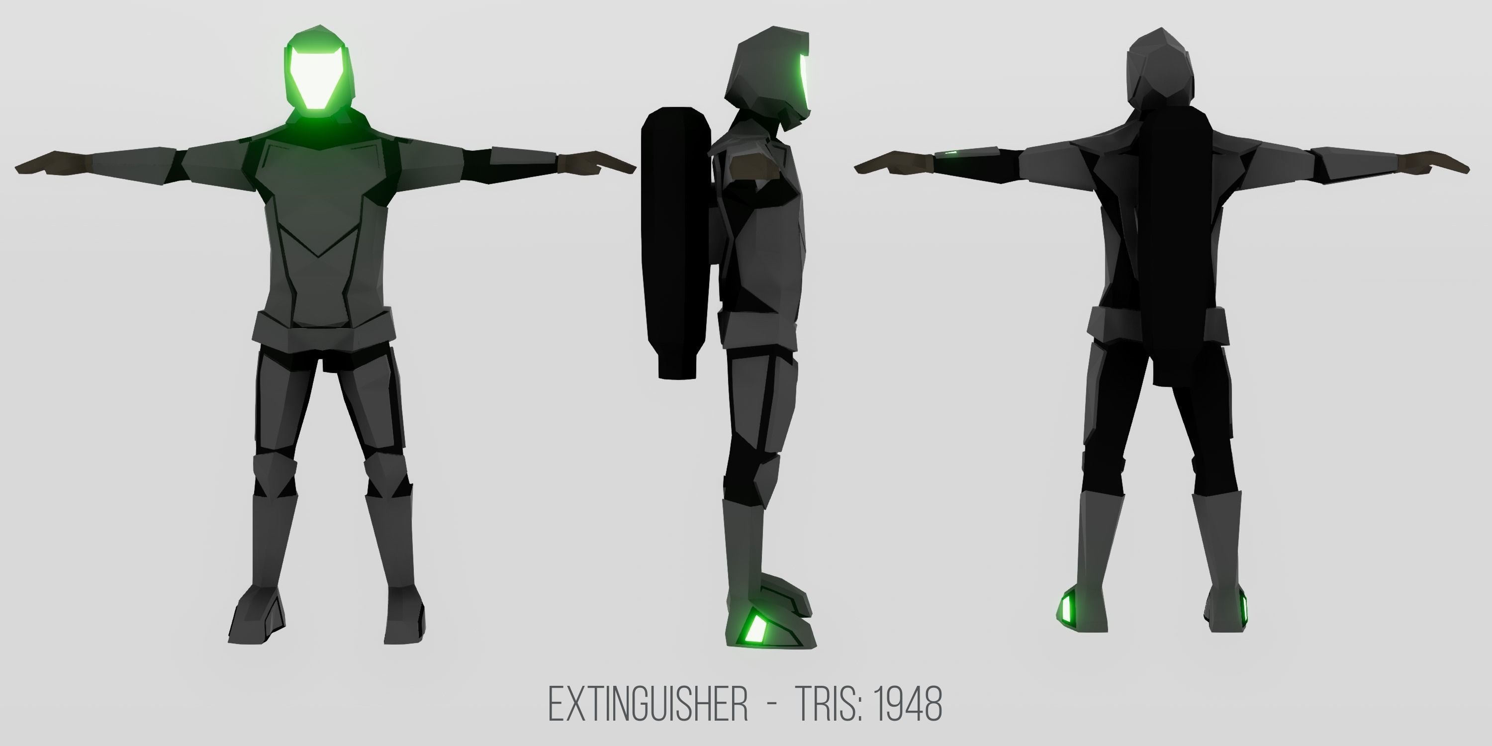 Imminence Low Poly Sci-fi Soldiers Low-poly 3D model_7