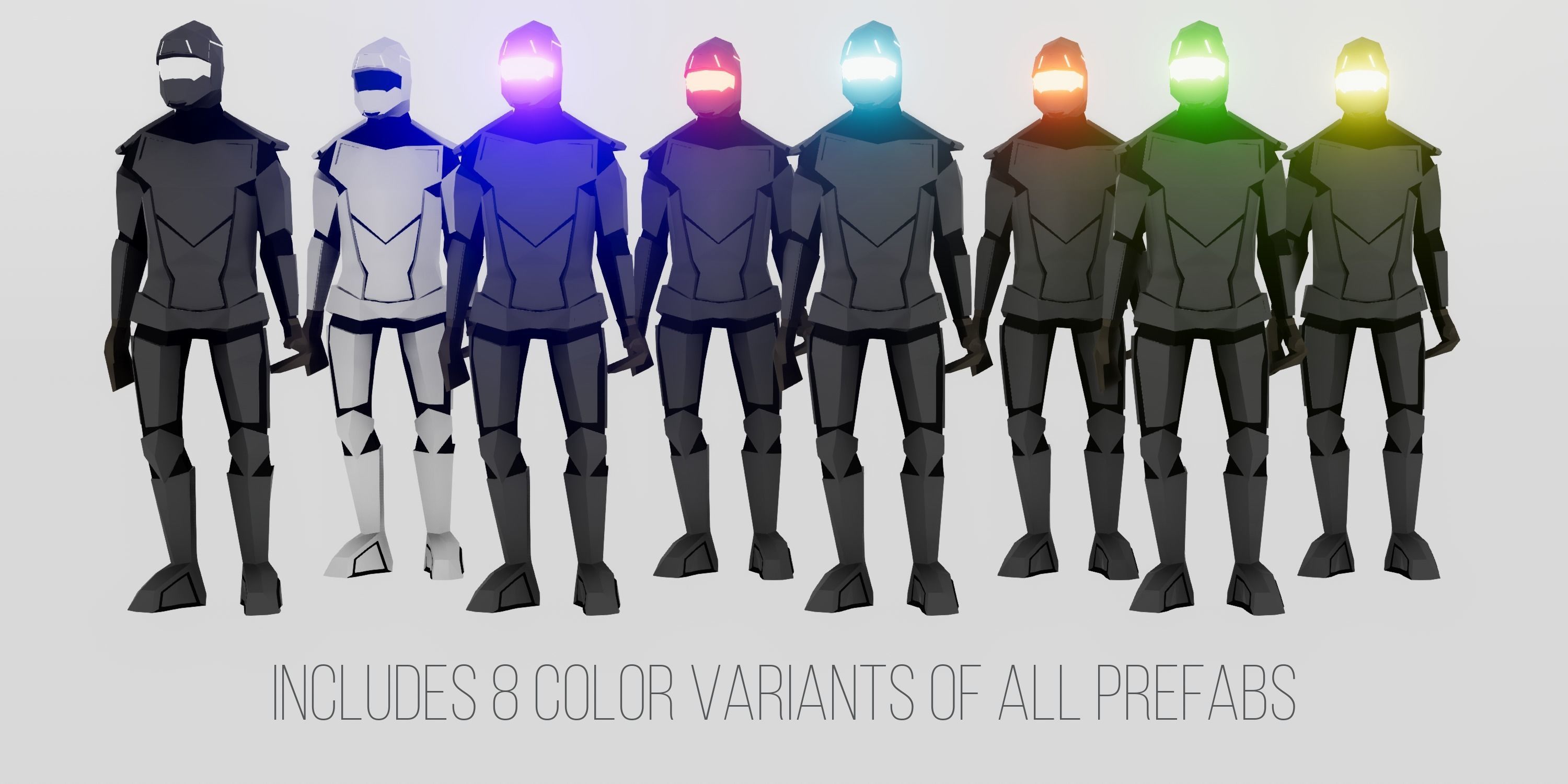 Imminence Low Poly Sci-fi Soldiers Low-poly 3D model_8