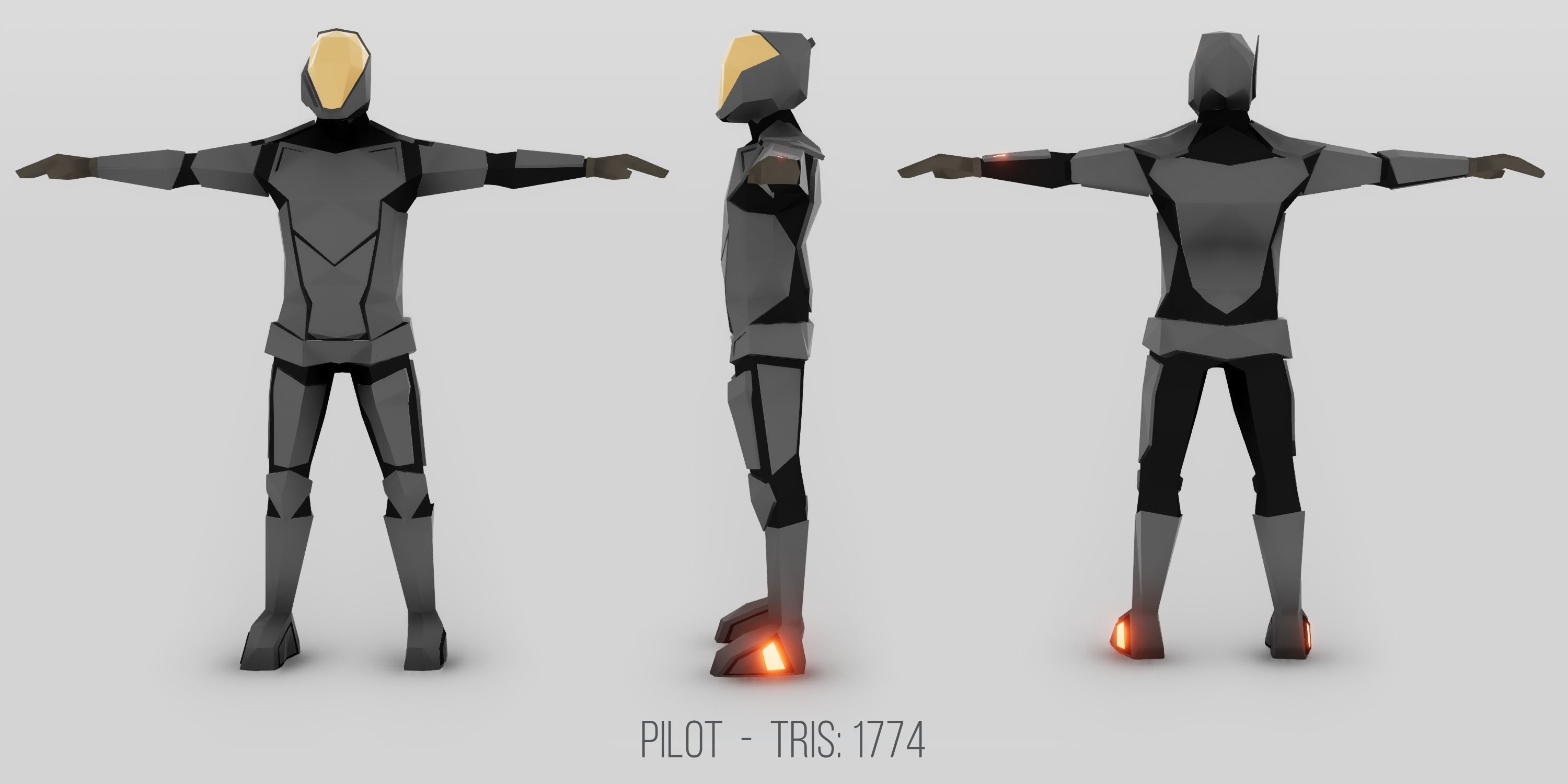 Imminence Low Poly Sci-fi Soldiers Low-poly 3D model_5